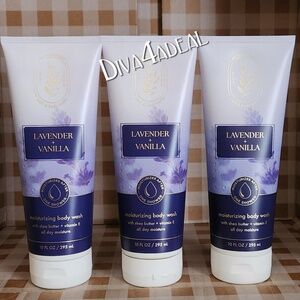 3X Bath & Body Works Aromatherapy LAVENDER & VANILLA Moisturizing Body Wash